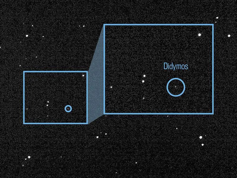 visuale di DART del sistema di asteroidi di DidYmos