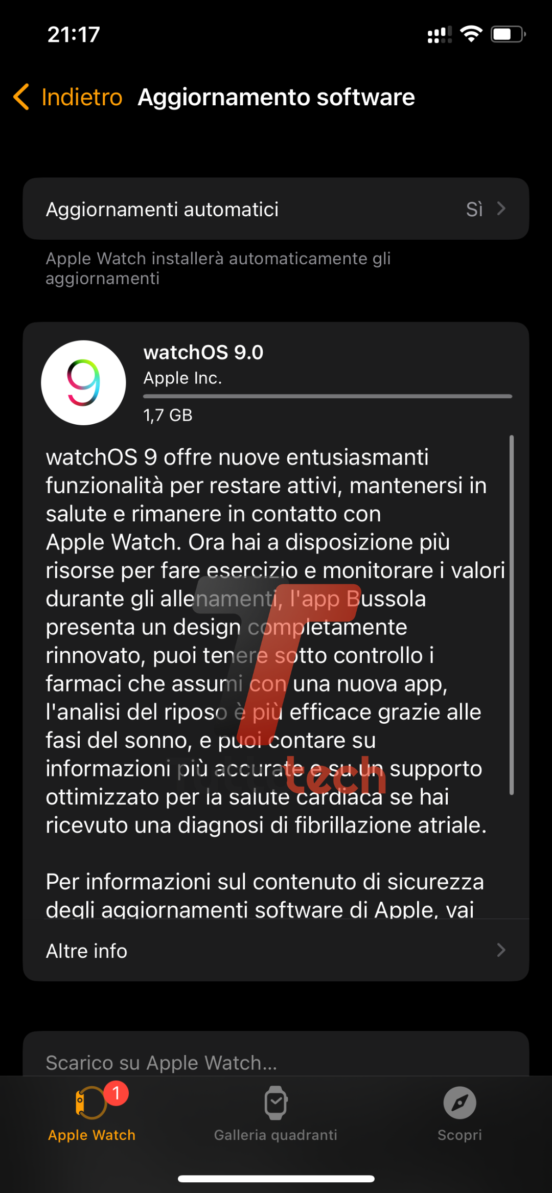 Changelog della versione stabile di watchOS 9