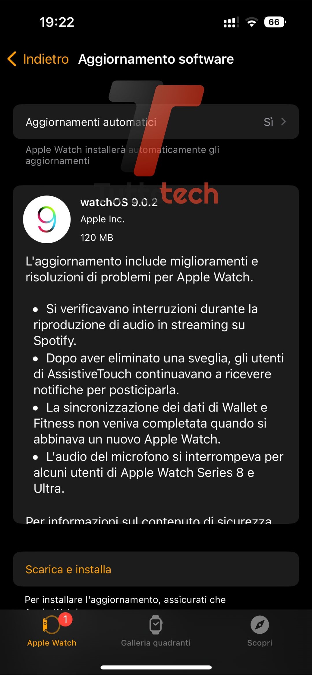 Il changelog di watchOS 9.0.2, rilasciato su tutti gli Apple Watch compatibili