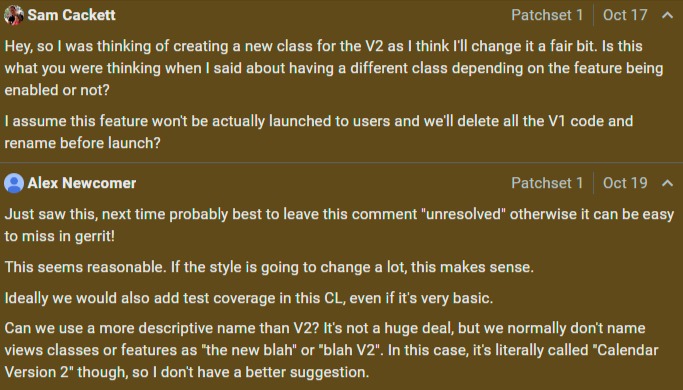 ChromeOS CalendarV2 commenti
