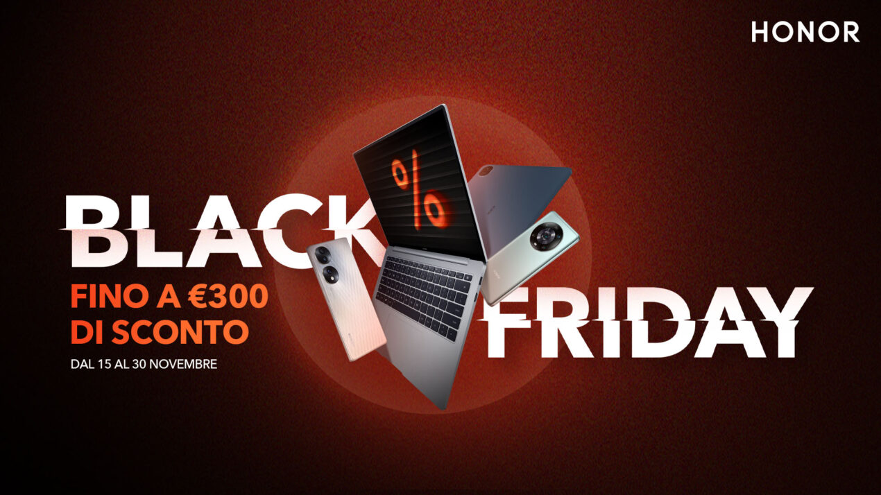 Al via oggi il Black Friday di HONOR con notebook e smartwatch in offerta