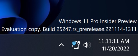 Windows 11 Insider Preview indicatore VPN barra app