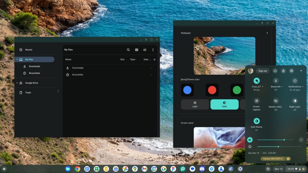 ChromeOS Material You colori dinamici