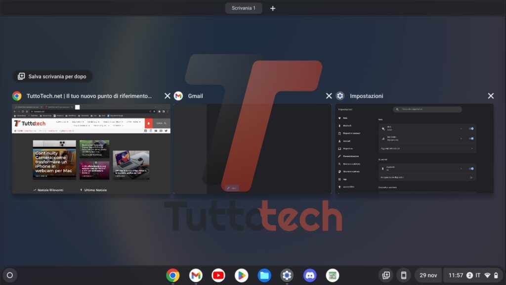 ChromeOS scrivanie virtuali modello