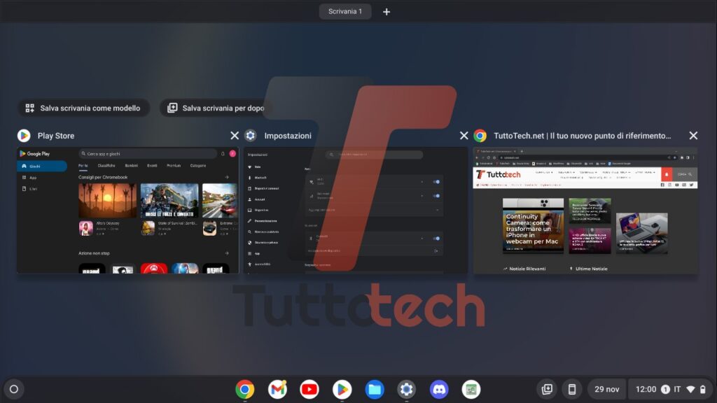 ChromeOS scrivanie virtuali modello