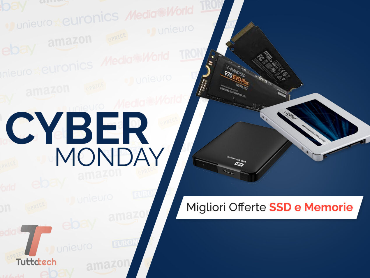 Periferiche, memorie e accessori PC in offerta per il Cyber Monday