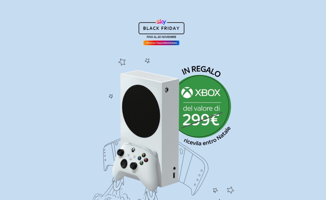 Sky lancia le nuove offerte per il Black Friday con Xbox Series S in regalo