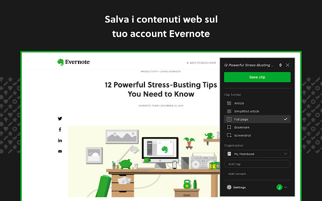 Estensione "Evernote Web Clipper" per Google Chrome