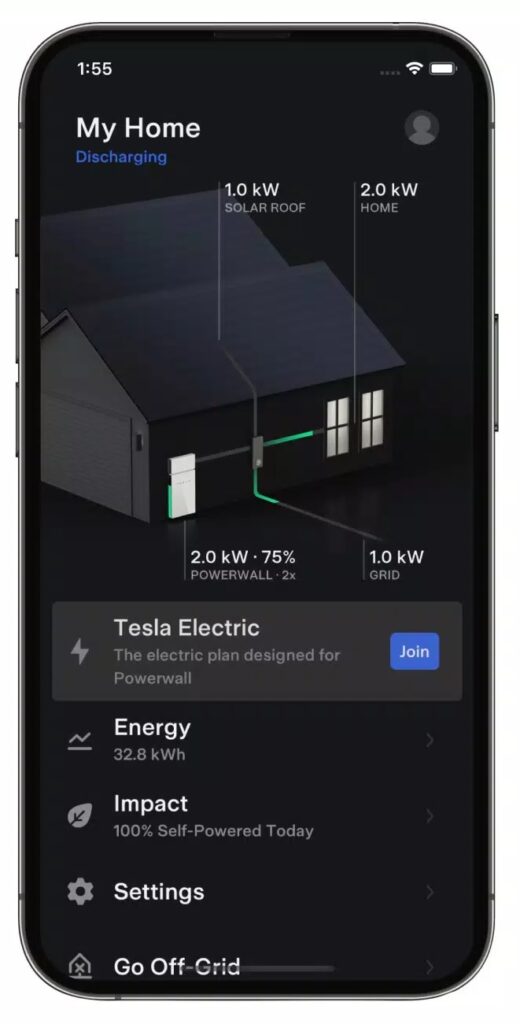Tesla Electric app