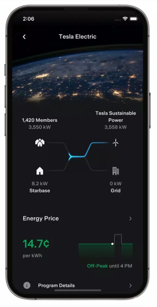 Tesla Electric app