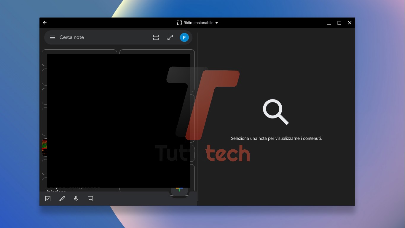 visualizzazione doppia colonna Google Keep Chromebook