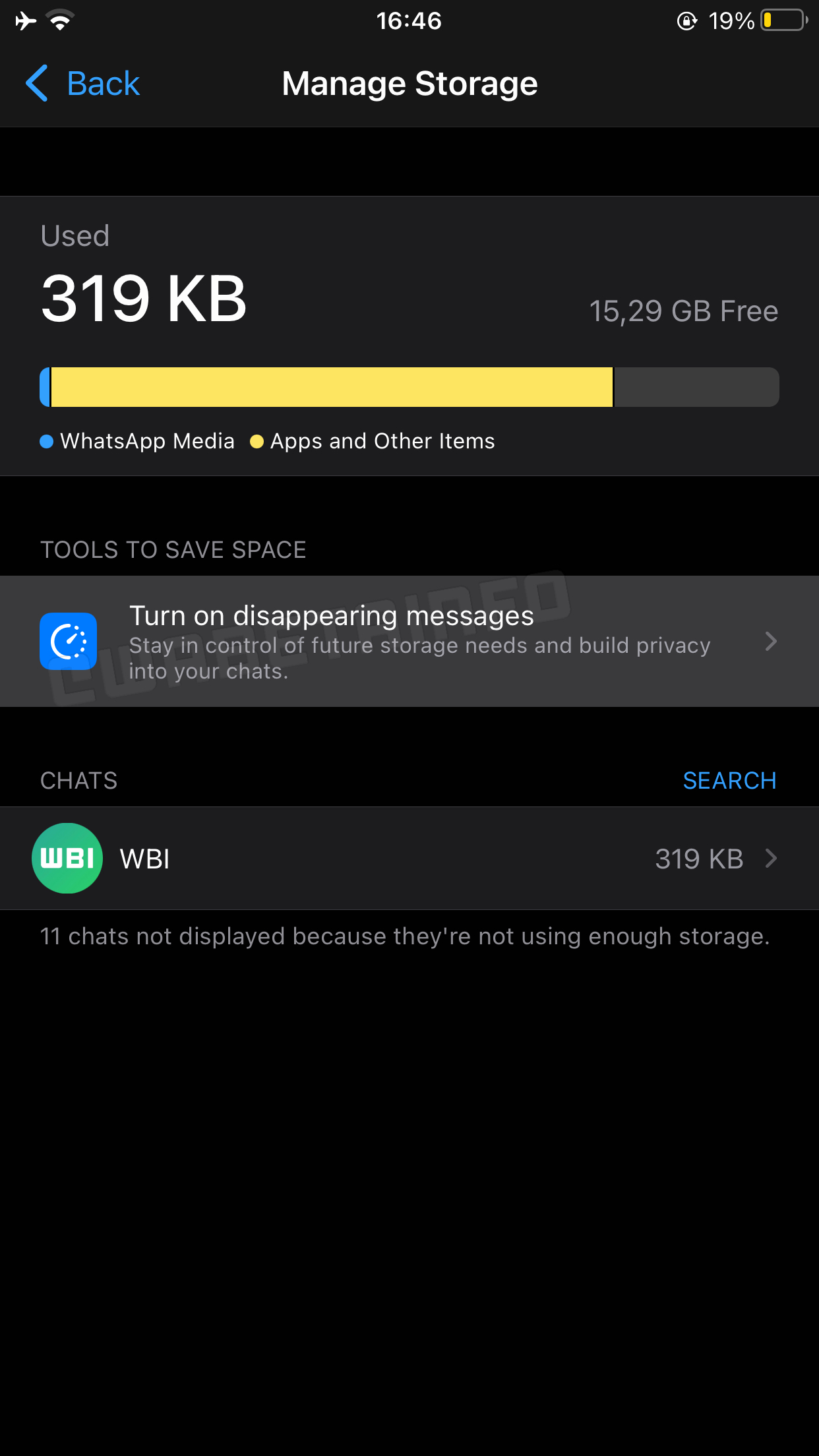 WhatsApp beta iOS nuovo punto accesso messaggi effimeri