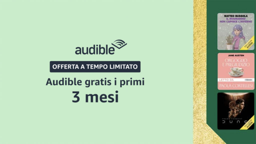 Audible gratis per 3 mesi