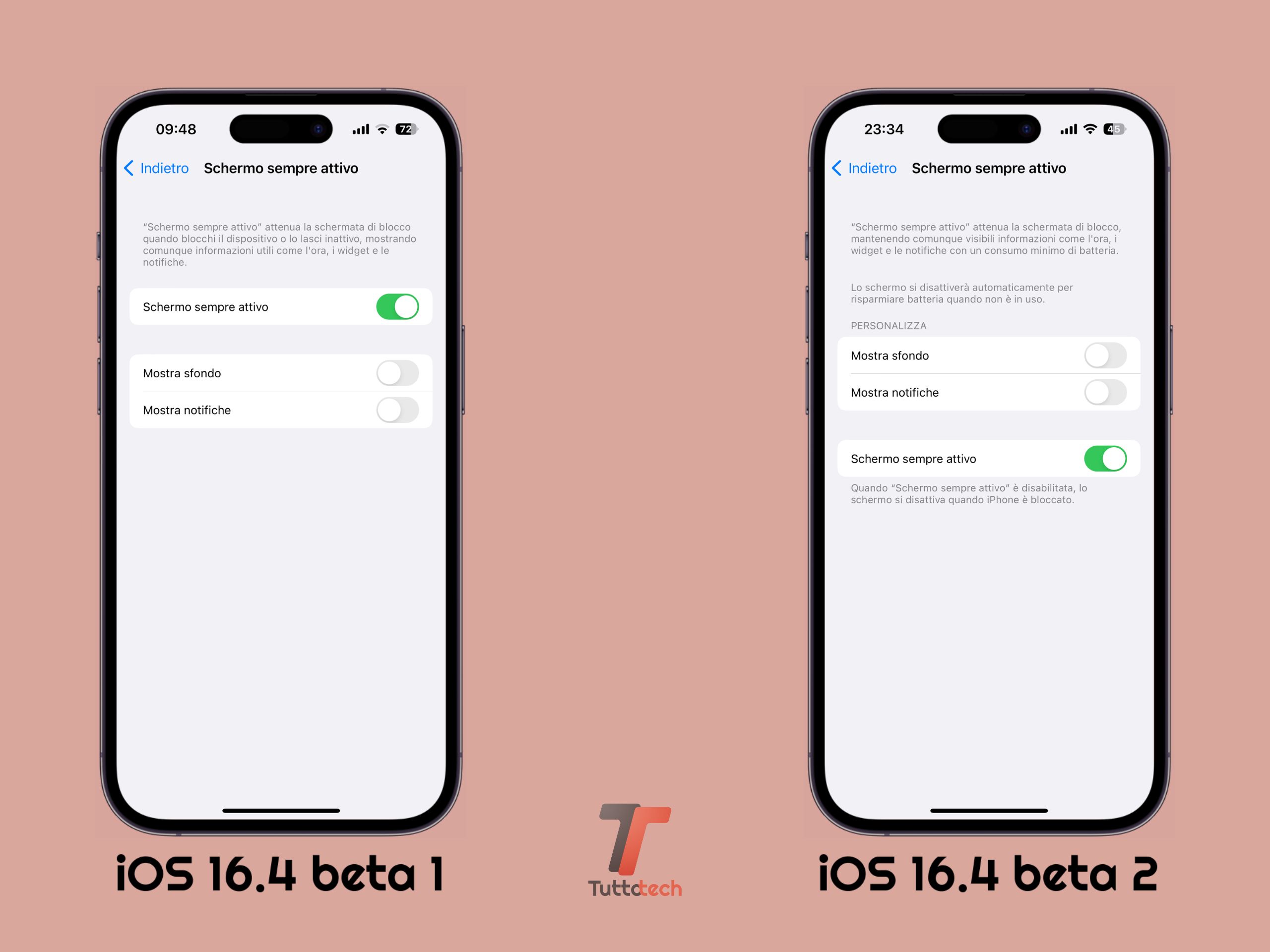 AoD - iOS 16.4 beta 1 vs beta 2