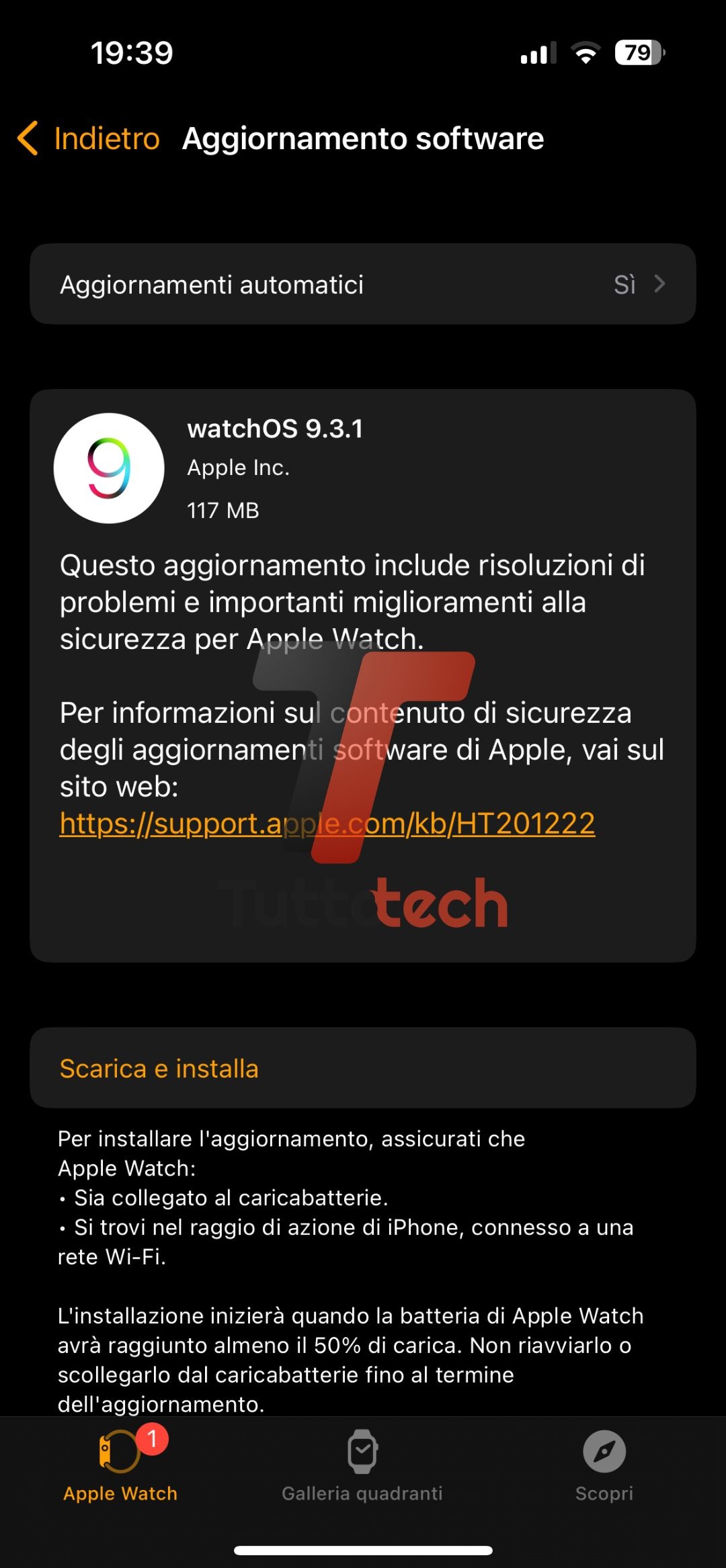 Apple watchOS 9.3.1 changelog su Apple Watch 8