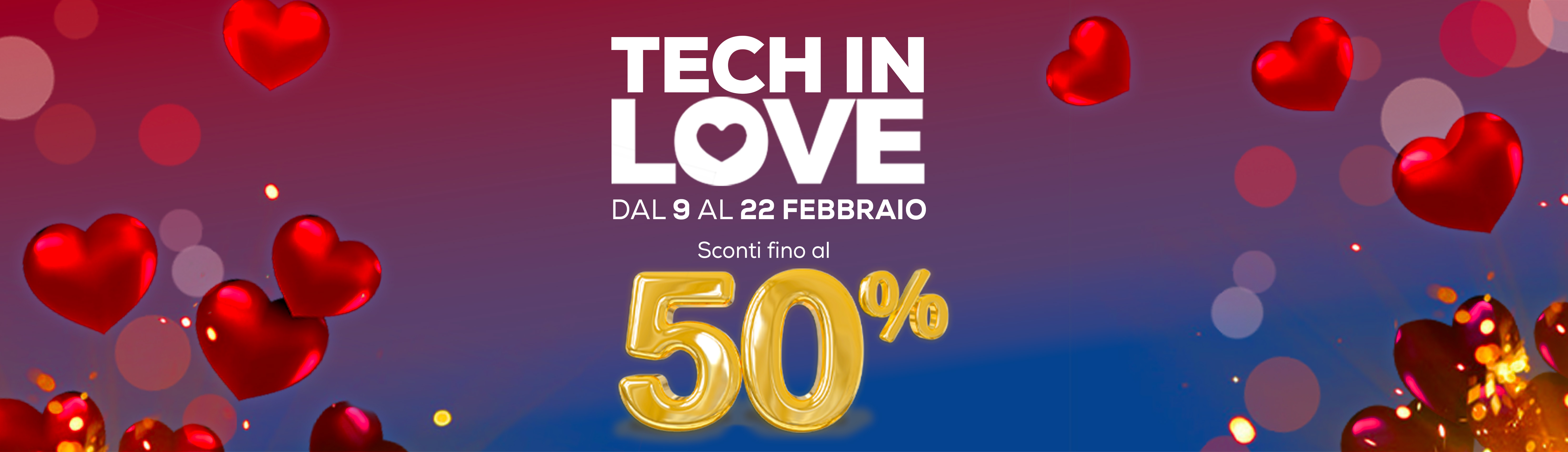 Banner offerte Euronics "Tech in Love" fino al 22 febbraio 2023
