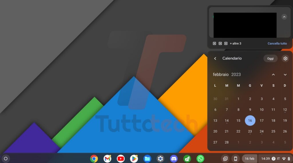 ChromeOS 110 notifiche