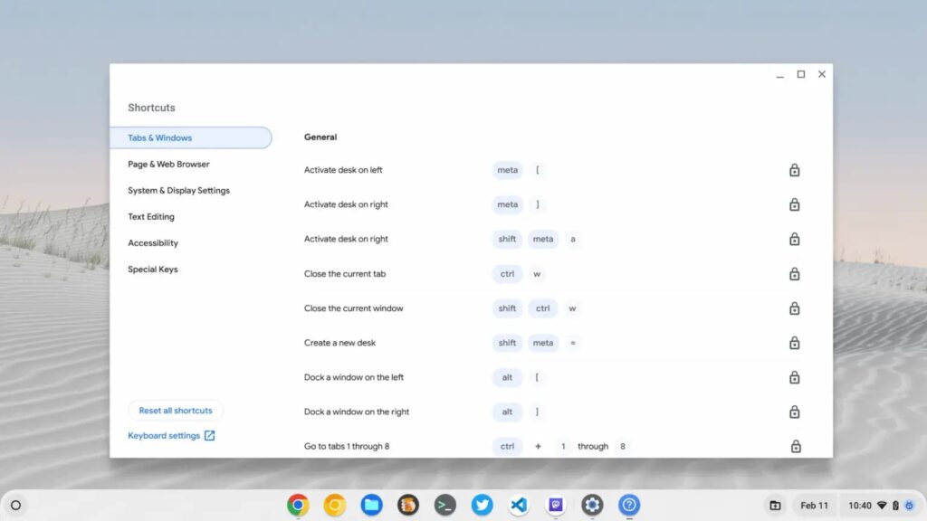 ChromeOS permetterà presto di personalizzare le scorciatoie da tastiera 1