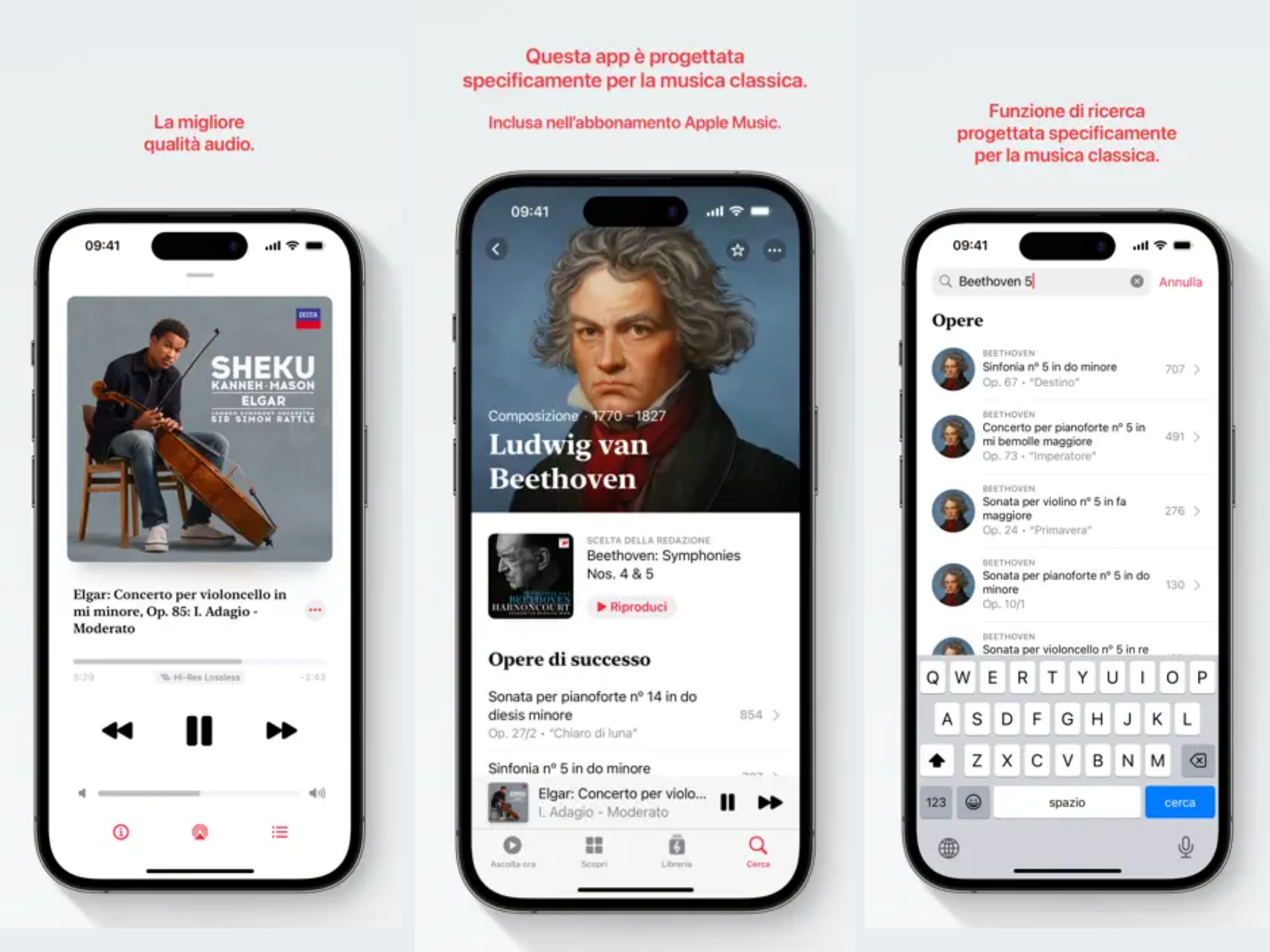 l'interfaccia di Apple Music Classical