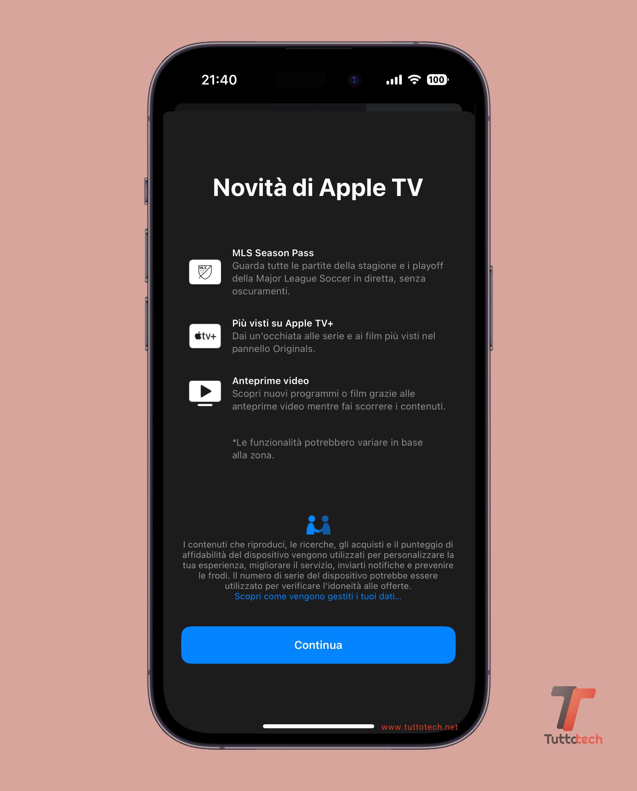 Apple iOS 16.4 - novità app Apple TV