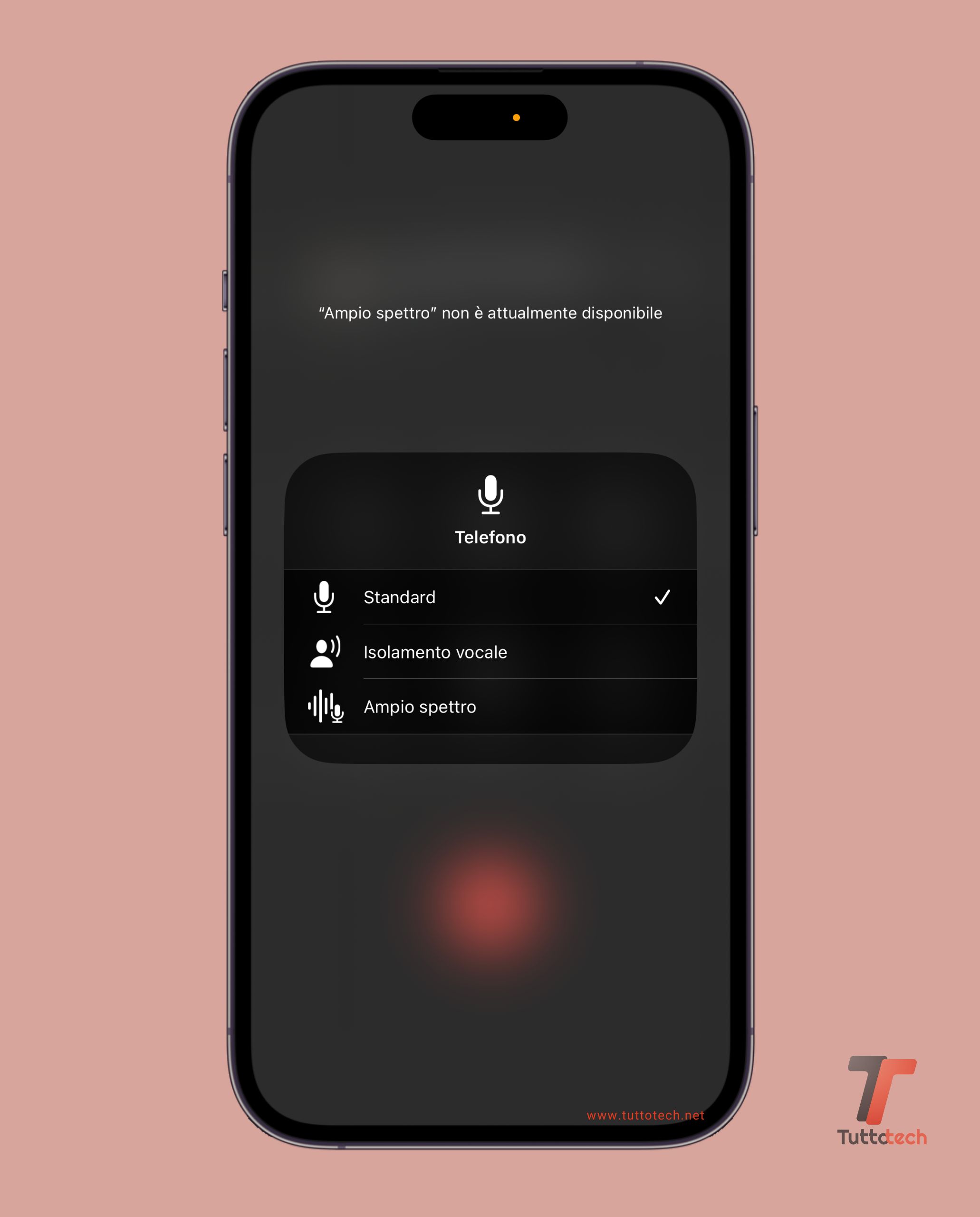 Isolamento vocale per le chiamate tramite rete mobile su iOS 16.4 RC di Apple