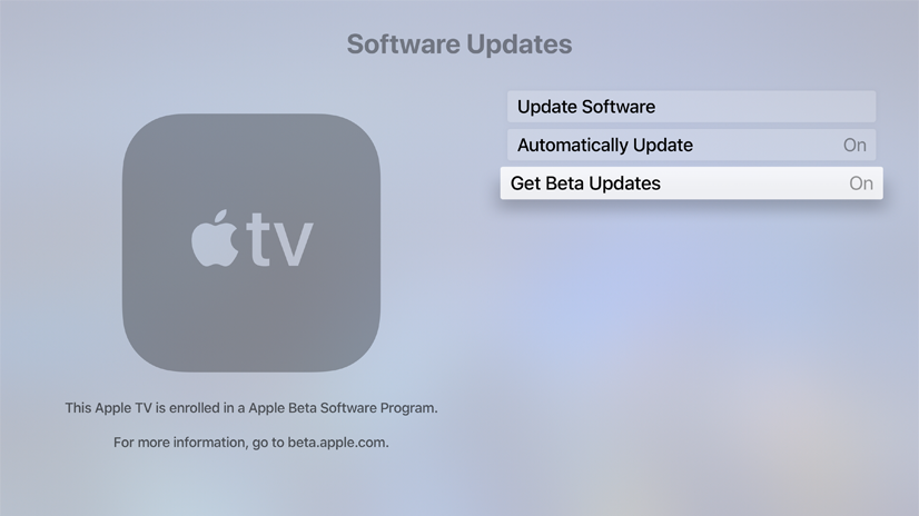 Rendere la Apple TV idonea ad ottenere la beta pubblica di tvOS