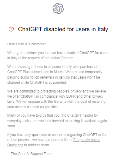 avviso ChatGPT bloccato