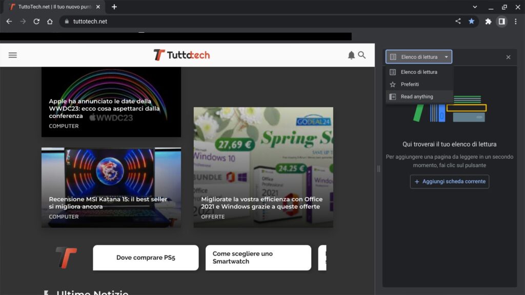 Ecco come provare in anteprima la nuova modalità lettura di Chrome 4