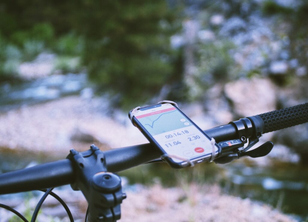 L'app Strava in bici