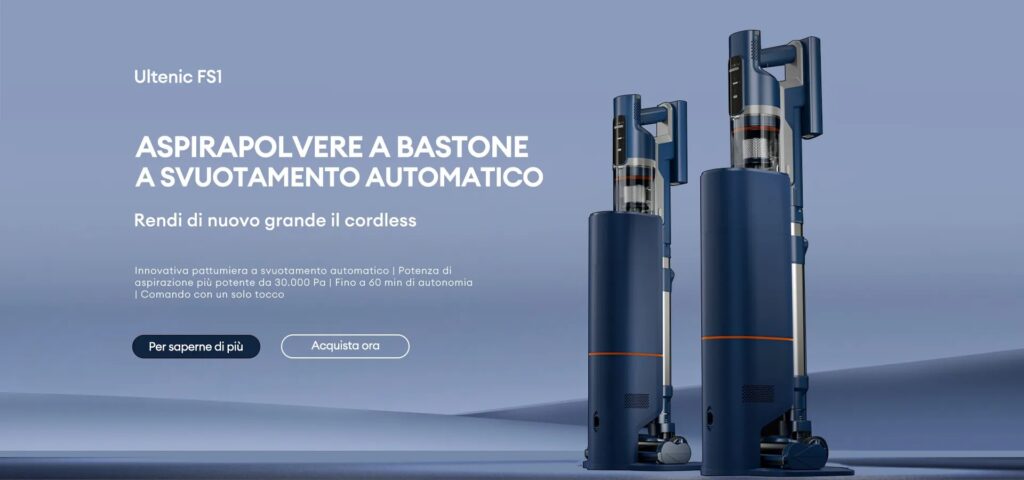 Ultenic FS1 è il nuovo aspirapolvere cordless che si svuota da solo 8