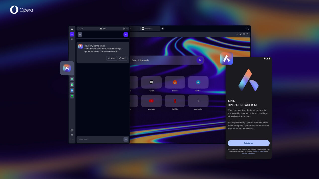 Il browser Opera integra l'AI: Aria ufficiale per sfidare Microsoft Edge
