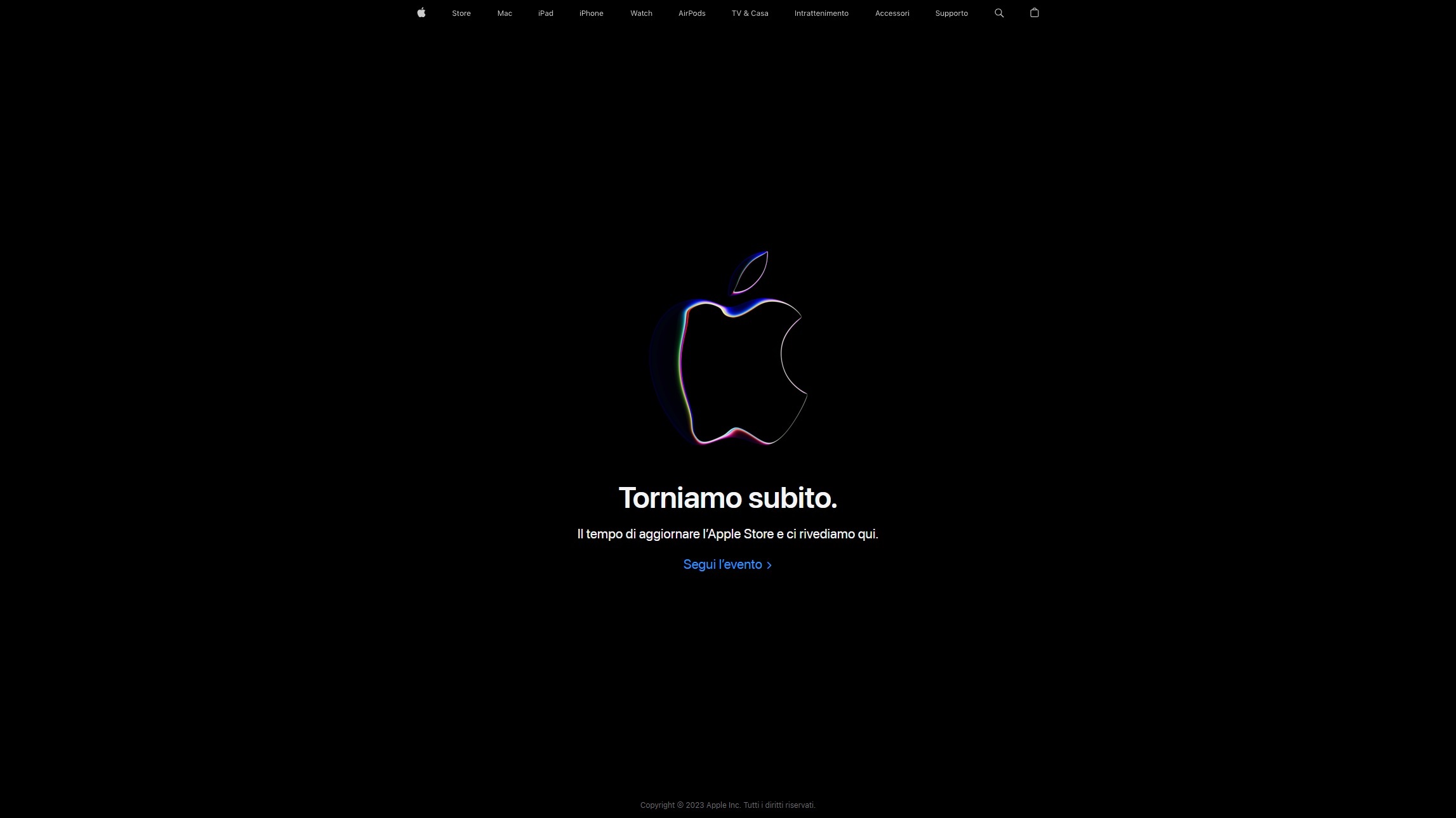 Apple Store offline WWDC23