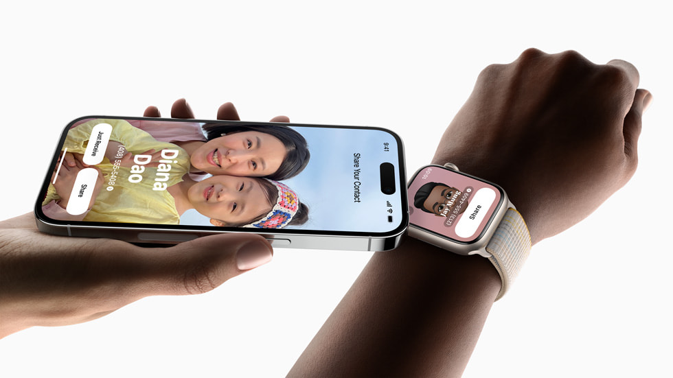 NameDrop tra iPhone e Apple Watch