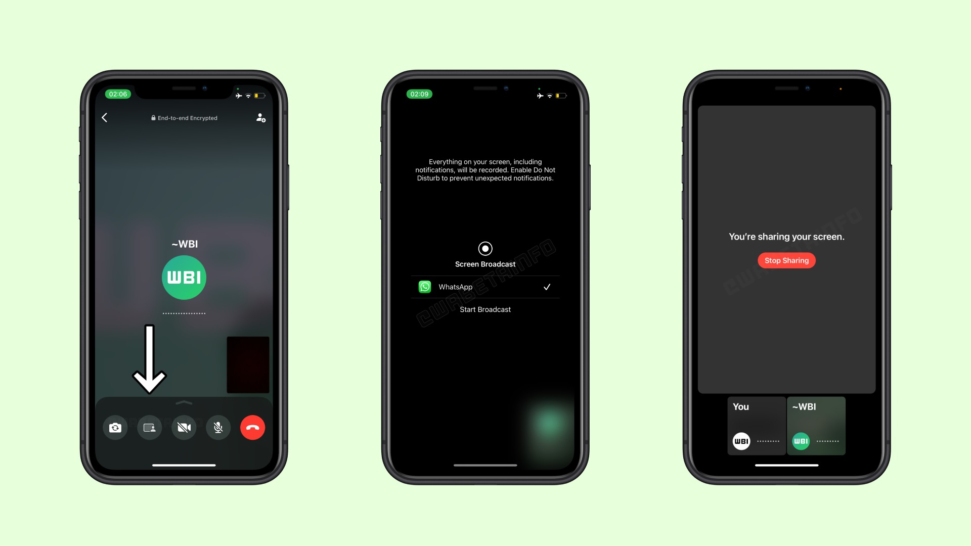 WhatsApp beta iOS condivisione scermo videochiamate