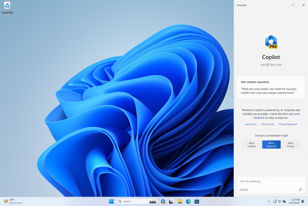 Windows 11 Insider Preview Dev 23493 - Copilot Pre