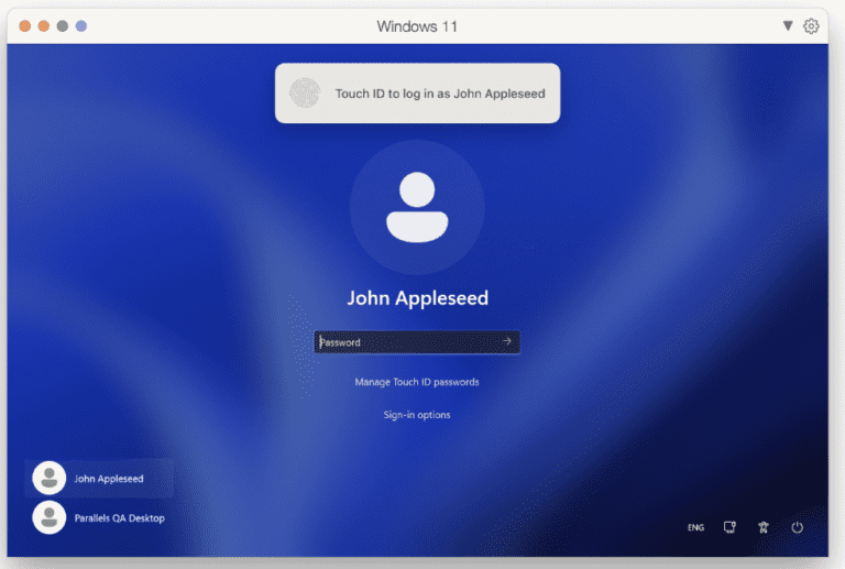 Parallels Desktop 19 - Touch ID per accedere a Windows