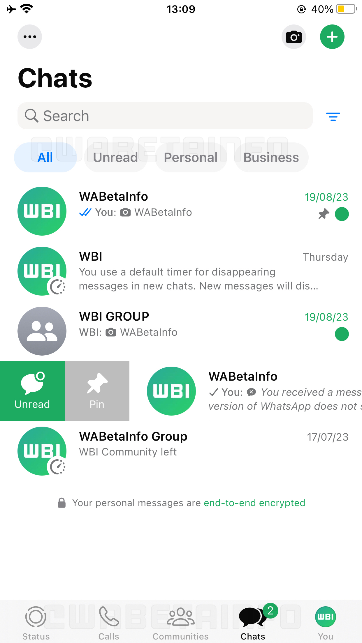WhatsApp beta iOS nuova interfaccia