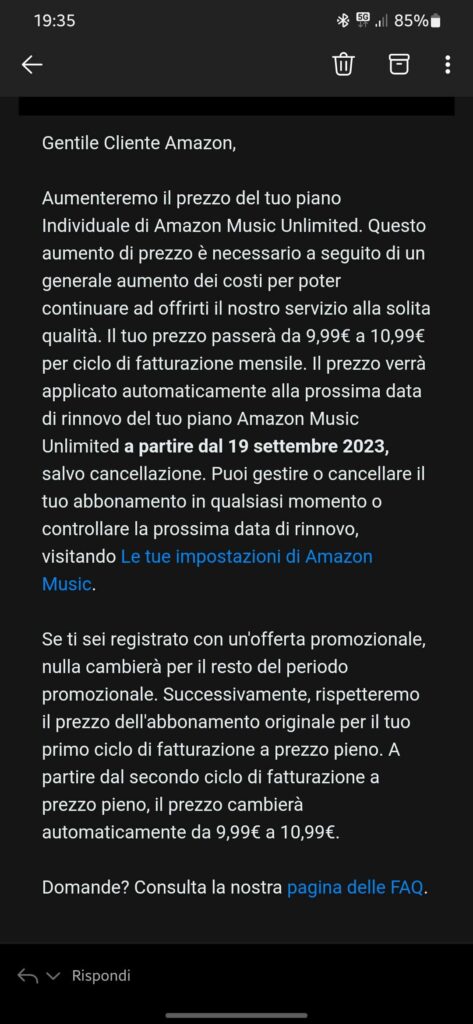 Amazon Music Unlimited costerà di più da settembre, anche in Italia 4