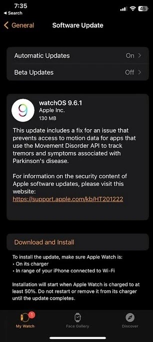 apple aggiornamento watchOS 9.6.1