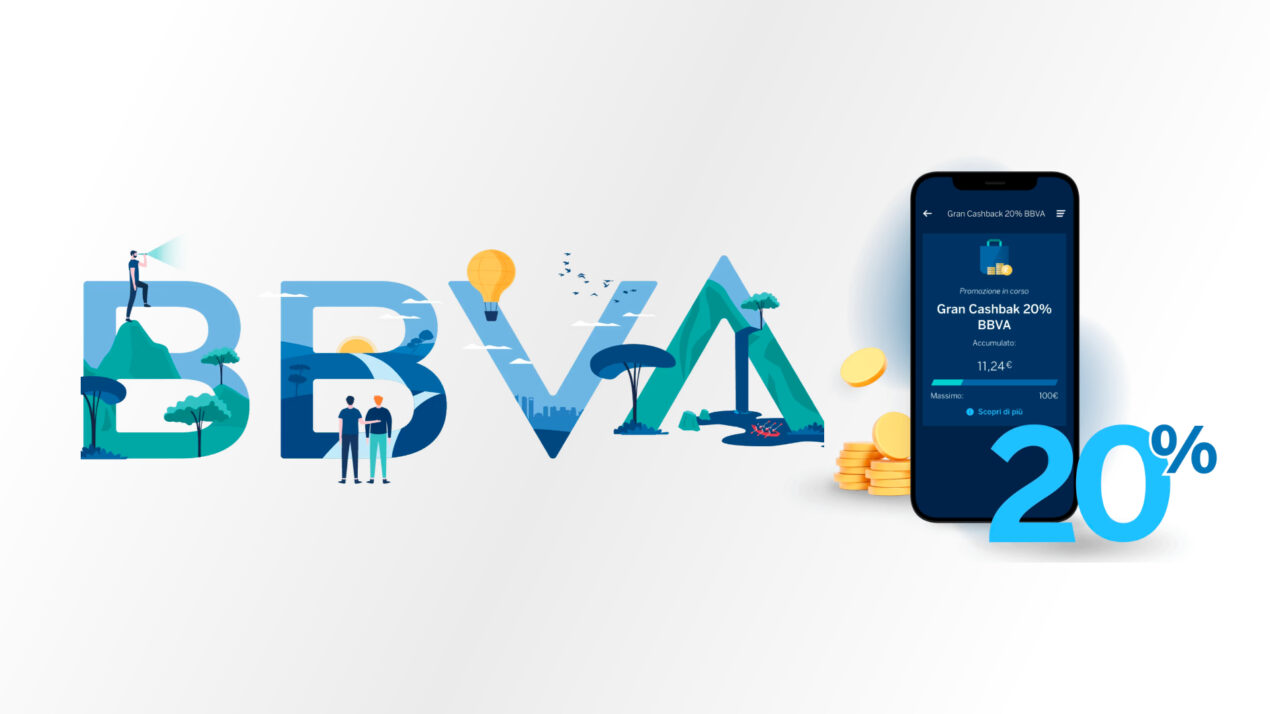 Apri un conto BBVA gratis e guadagna il 4% sul saldo, cashback del 20% e un omaggio