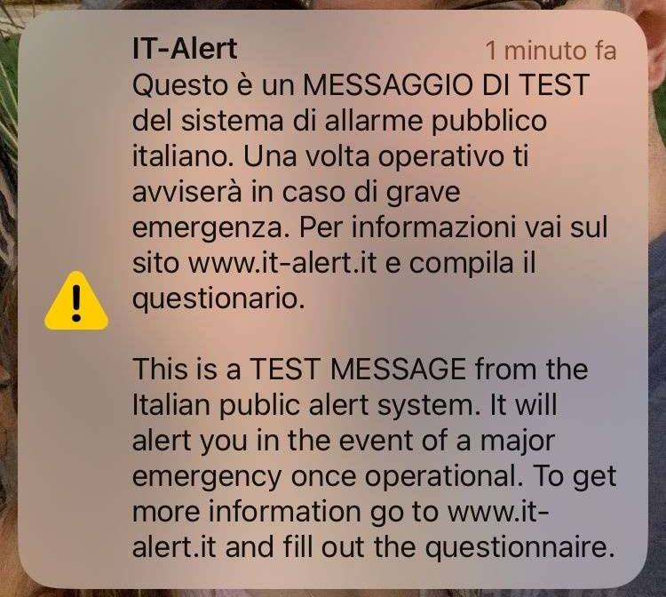 messaggio allarme it-alert