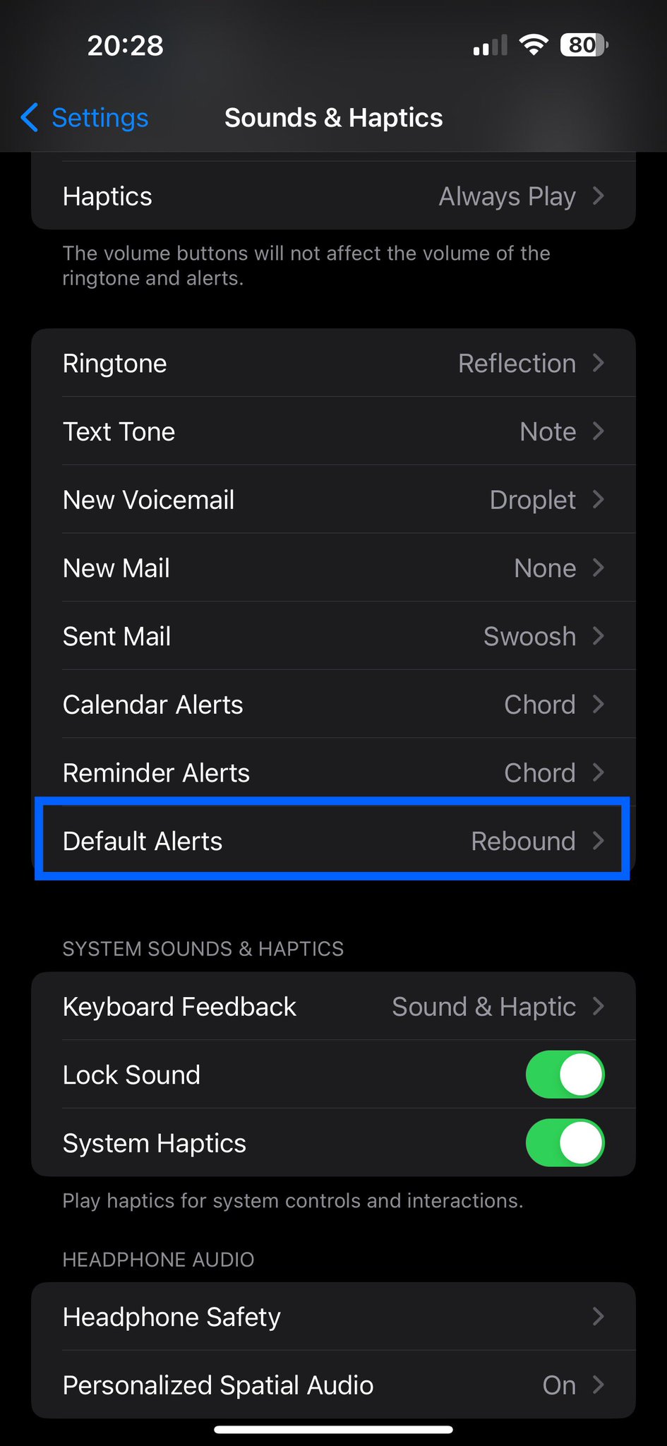 Apple iOS 17.2 DB4 - tono di notifica predefinito