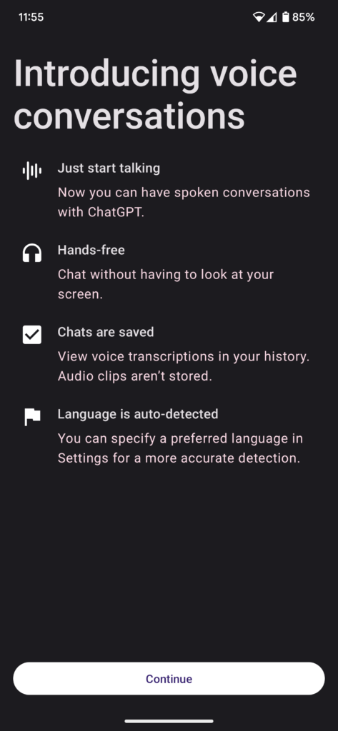 Ora l'app ChatGPT permette di conversare con la voce gratuitamente 4