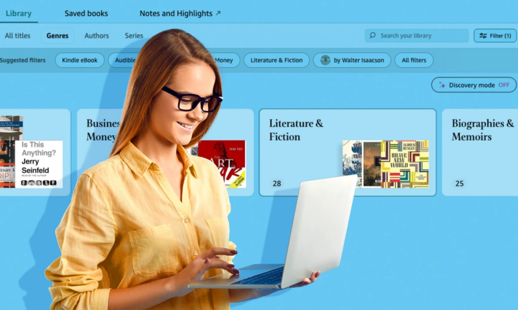 La sezione dedicata ai libri dello store di Amazon