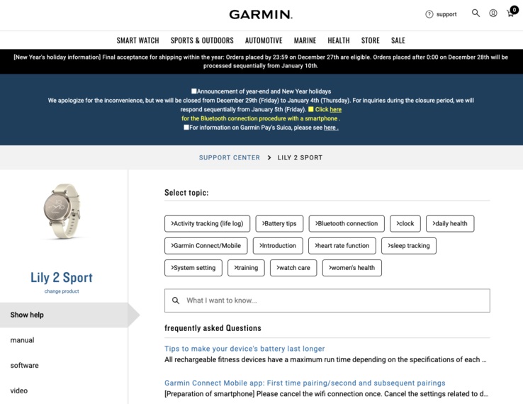 Garmin Lily 2 Sport leak