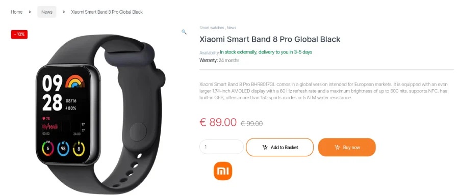 Xiaomi Smart Band 8 Pro acquistabile in Europa