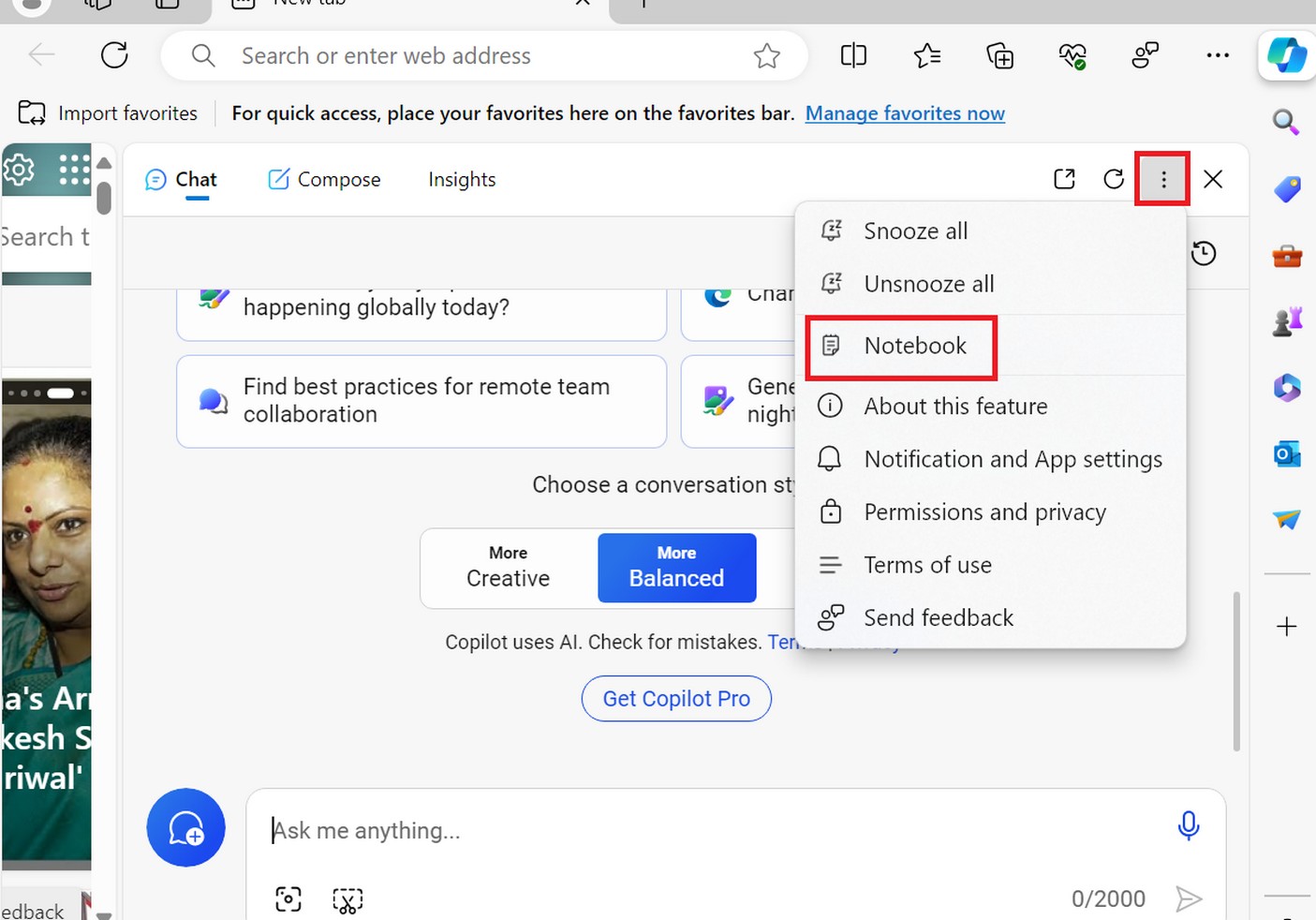 Microsoft edge Ai notebook 2