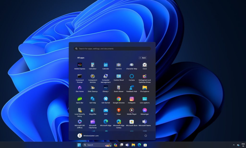 menu start windows