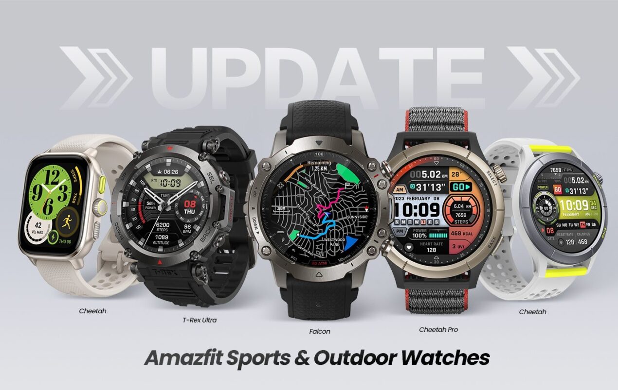 Amazfit aggiorna gli smartwatch Cheetah, Falcon e T-Rex Ultra