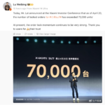 Il CEO di Xiaomi ha svelato quante Xiaomi SU7 punta a vendere nel 2024 1